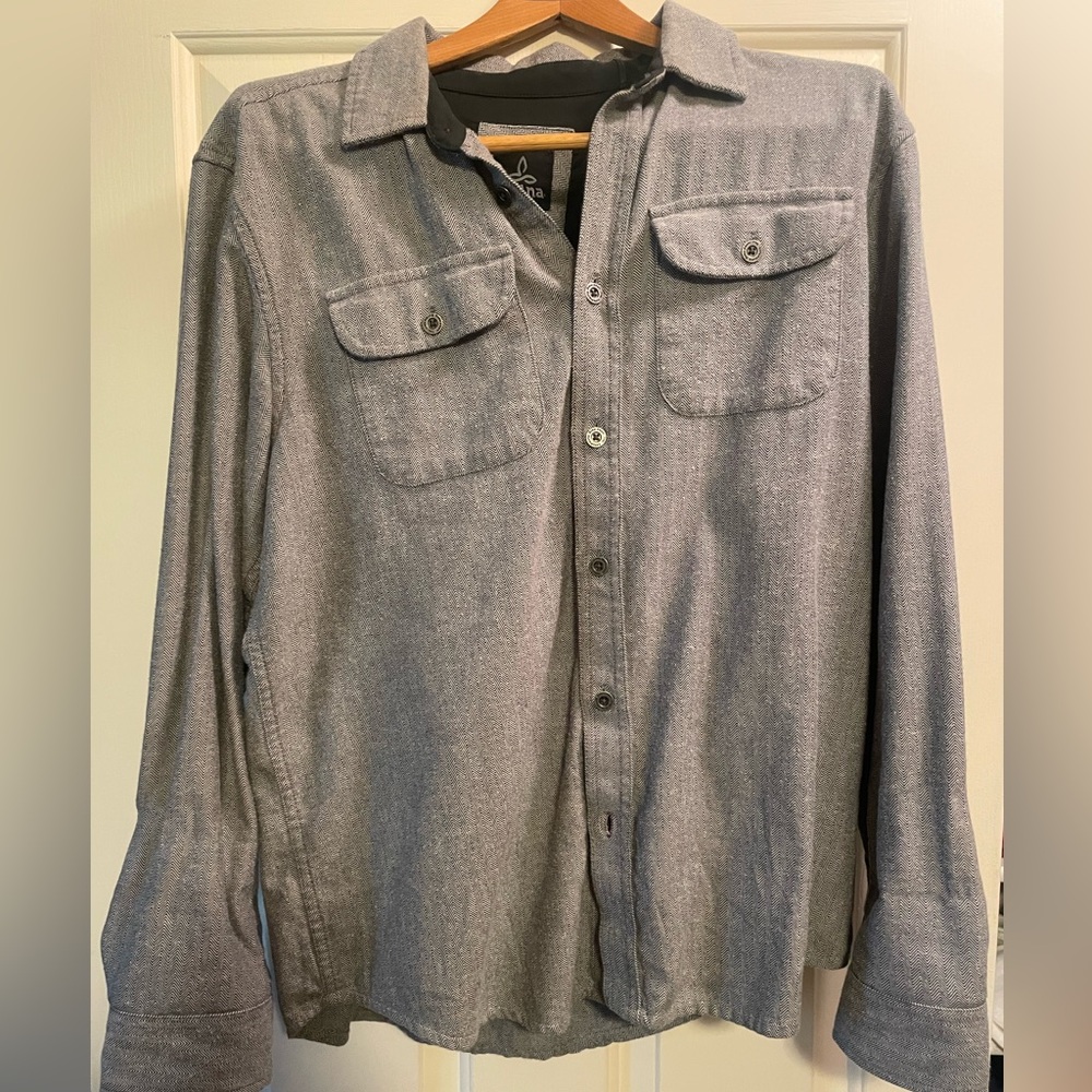 Prana gray button up shirt - men’s medium